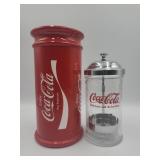 Coca-cola Glass Straw Container 8"& 7"