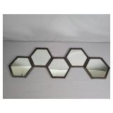 5 Panel Honeycomb Wall Hung Mirror