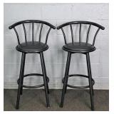 2x Bid Heavy Metal Swivel 30" Bar Stools