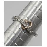 Sterling Silver 925 Sz 9 Heart Ring