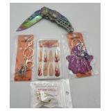 Halloween Accessories Lot And Knife 2 Keychains