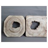 2x Bid Petrified Wood Wall Hanging