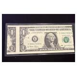 Unusual $1 Federal Reserve Note  - Uncirculated