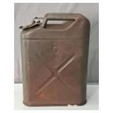 Mid Century Us Military 5 Gal Metal Jerry Can