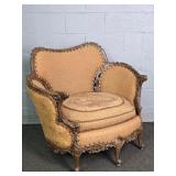 Antique Victorian Style Accent Armchair