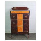Vintage Art Deco-style Solid Wood 3 Drawer Chest