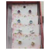 4 New Pr  Sterling Silver Gemstone Pierced