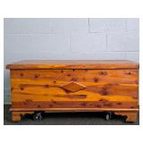 Vintage Handmade Cedar Non Locking Blanket Chest