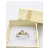 Sterling Silver Peridot Sz 6 Ring