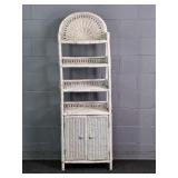 Vintage Natural Wicker Etagere