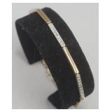Sterling Silver Gold Over Sterling  Bracelet 7in