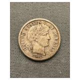 1912 D Barber Silver Dime Better Grade