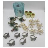Assortment Napkin Holders And Bird Globe.