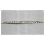 Sterling Silver Cz Bolo Bracelet