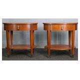 2x Bid Ethan Allen Beautiful Cherry 2 Tier Tables