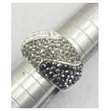 Jcm 3 Colored Sparkling Rhinestones Ring Sz 8