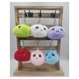 6 New Furry  Squishy Bun Dumpling Charm Keychain