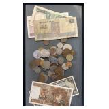 Nice Lot Of Foreign Coins And Currency