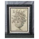 Framed Textured Botanical Print On Board