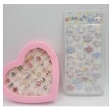 New Childs Heart Shaped Ring Box With 36 Rings