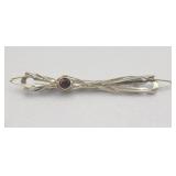 14k / Sterling Silver Garnet Large Brooch Pin Tw