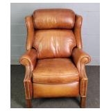 Ethan Allen Leather Uphol. Wing Back Recliner