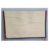 Nat. Woven Fiber Area Rug W/black Cloth Acc Border