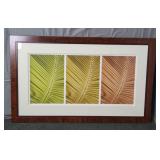 Signed Longstreet Palm Frond Triptych Print Framed