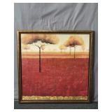 Framed Textured Landscape Print On Canvas