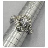 Halo Style Cz Ring Sz 6.5