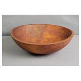 15" Carved Wooden Bowl