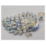 Blue White Porcelain  Look Brooch Pin
