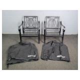 2x The Bid Woodard  Alumin. Patio Chairs W/ Covers