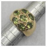 Sterling Silver Designer Peridot Ring Sz 4