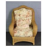Ethan Allen High Back Nat. Wicker Arm Chair