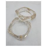 2 X Bid High End Acrylic Gold Flake Chunky Square