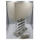 Modern Chrome & Lucite Table Lamp - Heavy