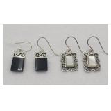 2 X Bid Sterling Silver Pierced Earrings Mother