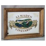 Almaden Vineyards Wood Frame Wall Hung Mirror
