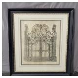 Architectural Print Framed & Matted Under Glass