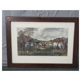 Vintage J. F. Herring "the Meet" Fox Hunting Frmed