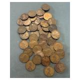 Lot Of 44 - Pre 1930 Wheat Cents.  Many From Teens