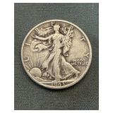 1943 S Walking Liberty Silver Half Dollar