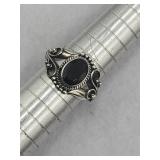 Sterling Silver Onyx Sz 6 Ring