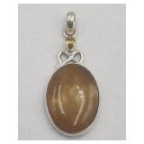 Sterling Silver Stone And Citrine Pendant.
