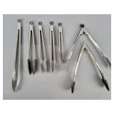 7x The Bid Assorted Stainless Steel Tongs