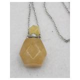 Carved Agate Perfume Bottle On Chain