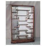Vintage Mirror Back What Not Shelf