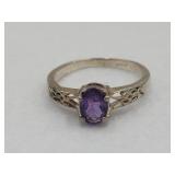 Sterling Silver Amethyst Ring Sz 6.5