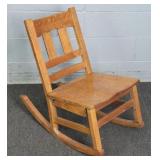 Antique Oak Sewing Rocker